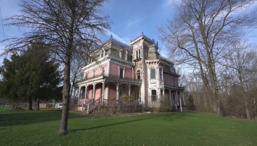 Abandoned 1860's Pink Victorian Mansion in New York