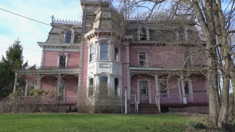 Abandoned 1860's Pink Victorian Mansion in New York